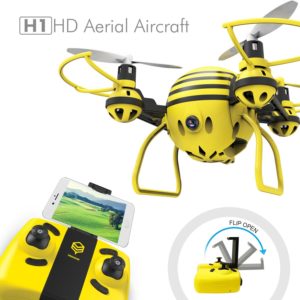 HASAKEE H1 Quadcopter 2.4Ghz 6 Axes Gyroscope RC Drone avec Caméra HD FPV,Télécommande & APP,Mode sans Tête et Mode de Maintien en Altitude,Bon pour les débutants, les enfants.