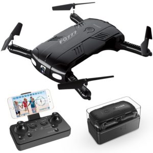 RC Quadcopter Drone avec 2.0 MP Live Caméra vidéo 2 piles Arms Pocket Mini Drone pliable pour les débutants 2.4 G 6 Axes de Headless Mode RTF Hélicoptère